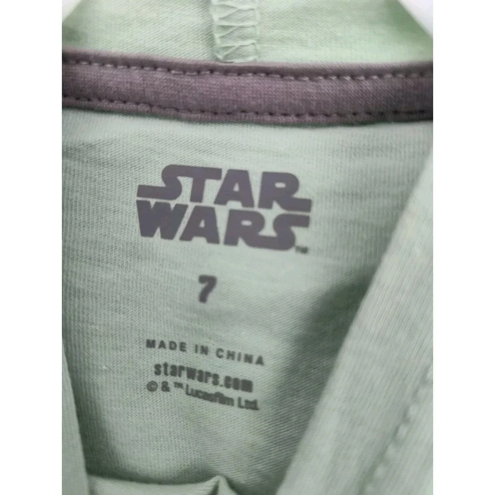 ✅🩳👕STAR WARS Boys SHIRT SHORTS Size 7 Set 2-Pieces Mandalorian Disney👀SEE📏📸